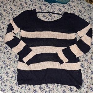 Pink Rose stripes sweater Small